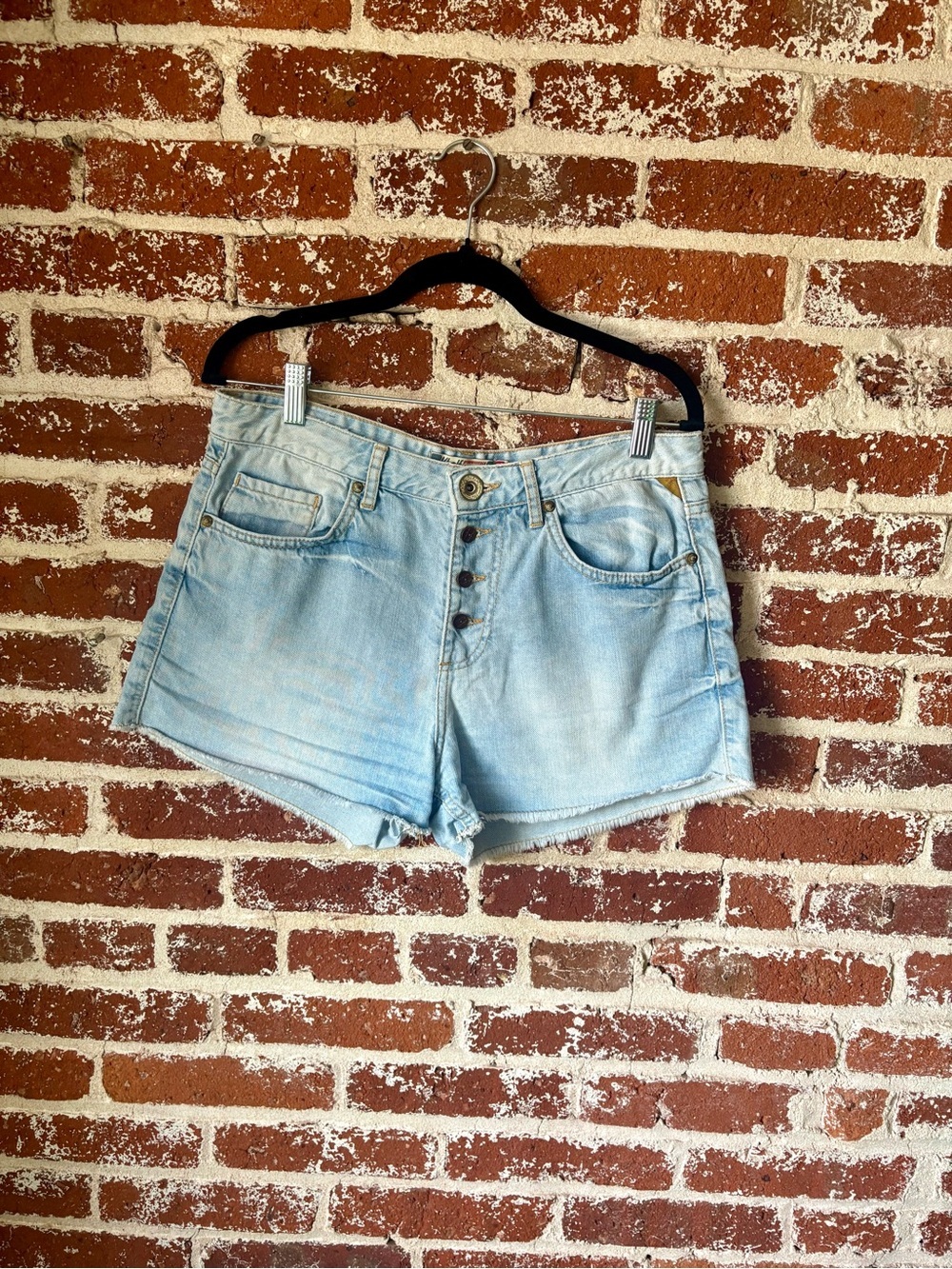 Y2K Brazilian Brand Denim Button Fly Mid Rise Shorts